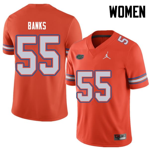 Women's NCAA Florida Gators Noah Banks #55 Stitched Authentic Jordan Brand Orange College Football Jersey HWH7465RK